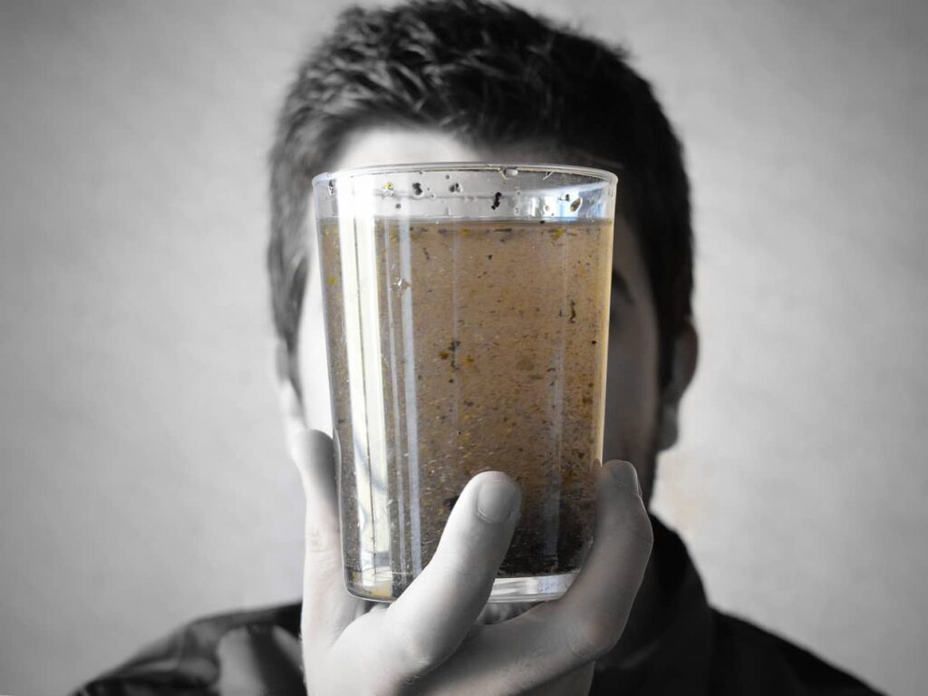 Dirty brown water may be unhealthy for humans.